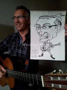 caricaturiste, anniversaire, mariage